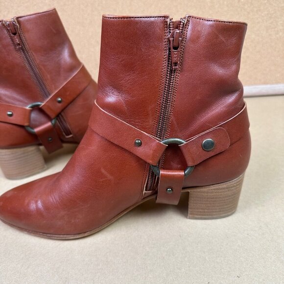 Sessun Women's Fort Graham Brown Harness Moto Leather Ankle Boots EU 40 / US 9 - Picture 7 of 9